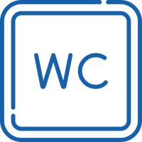 Türschild mit WC-Symbol für Damen und Herren im Supermarkt